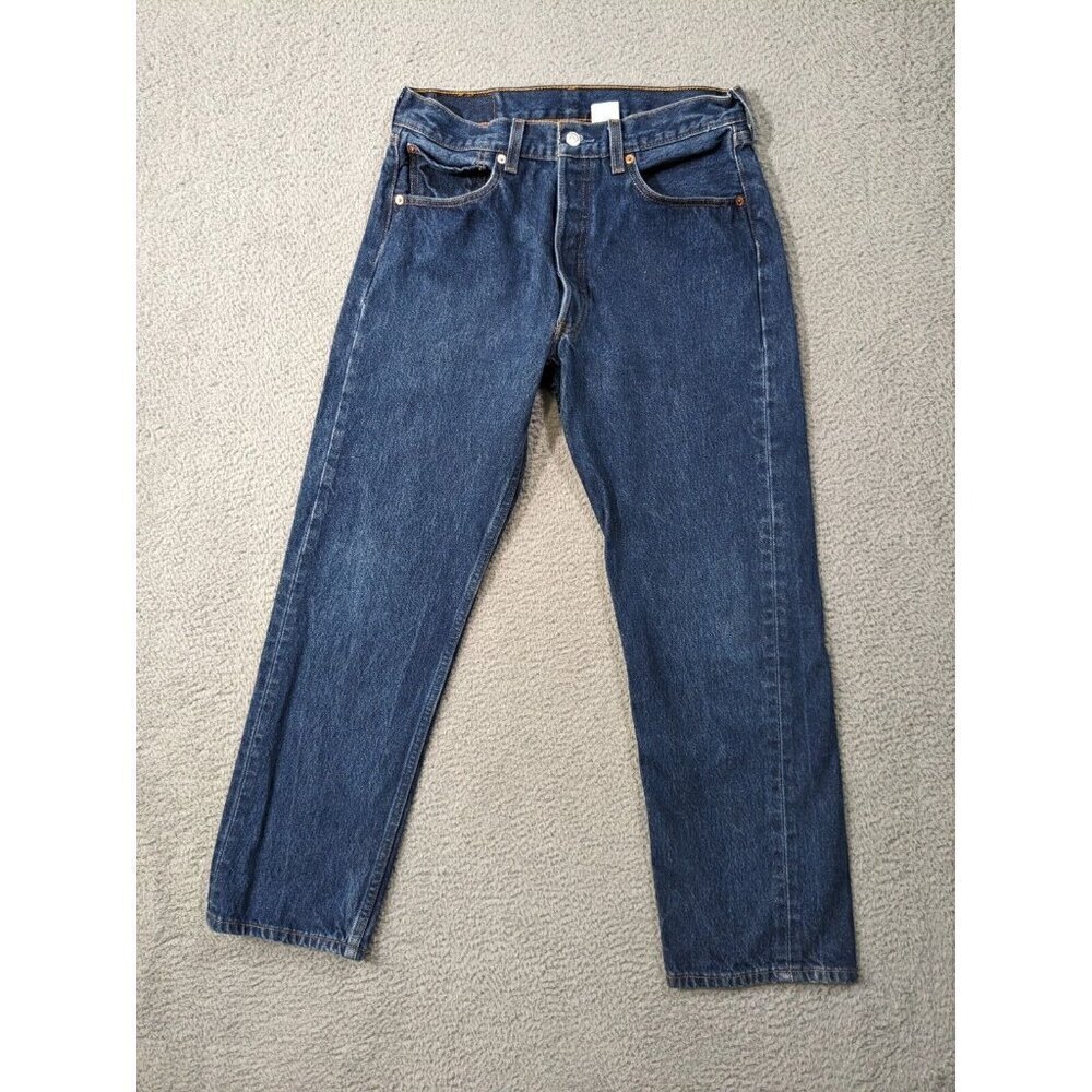 Levi's 501xx Jeans Mens 33x31 (Actual 29.5x27) Vintage Style Button Fly Blue